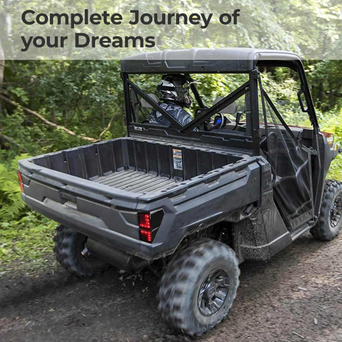 Kemimoto Polaris Ranger XP 1000 Adjustable Side Mirrors & Tail Light
