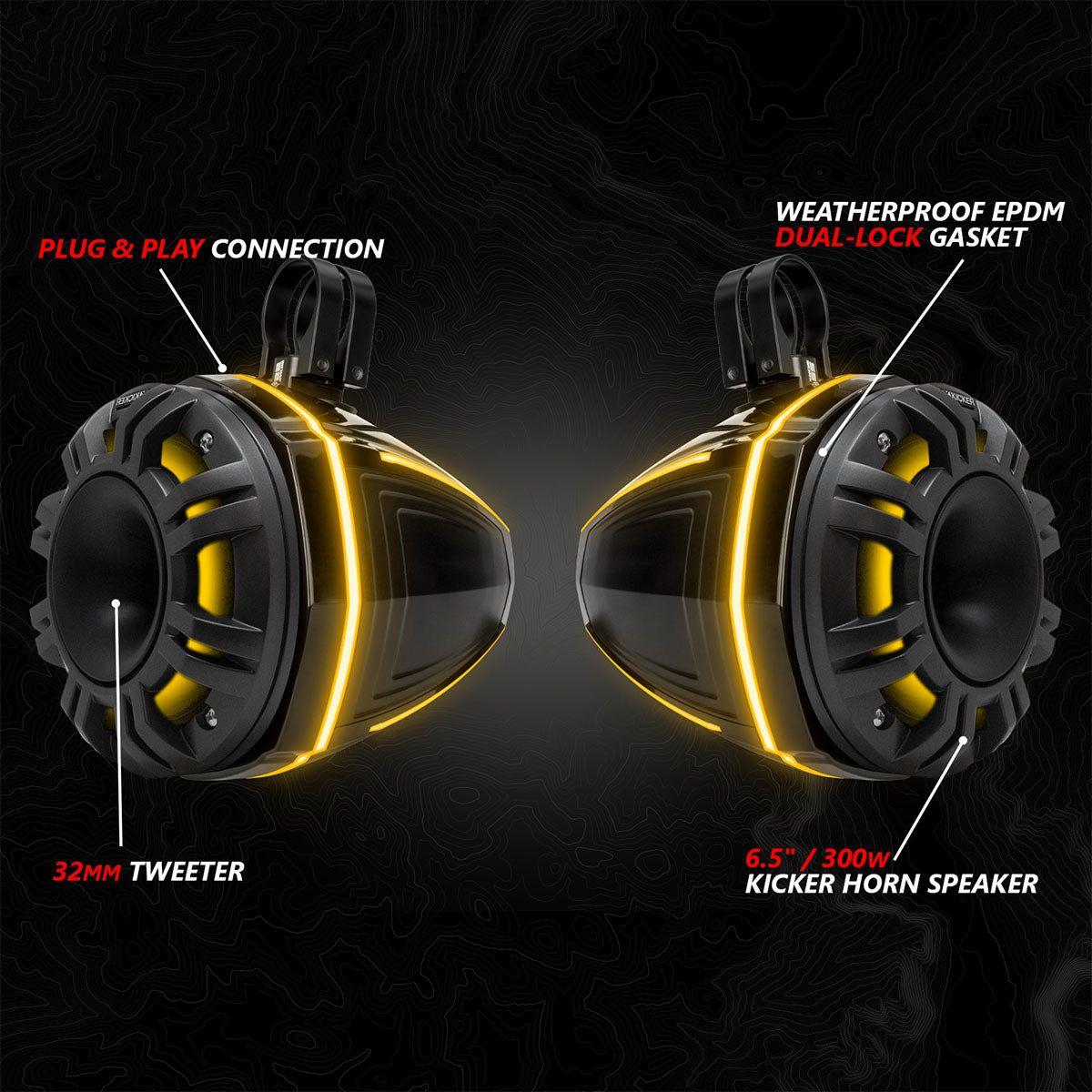 Polaris RZR Pro Series Phase-6 K-Spec 5-Speaker 1400watt System with JVC