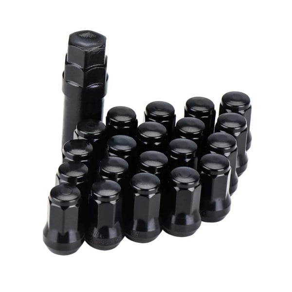 Kemimoto 12mm X 1.5 Lug Nuts With Hex Socket Key Tool – 20 Pcs Black