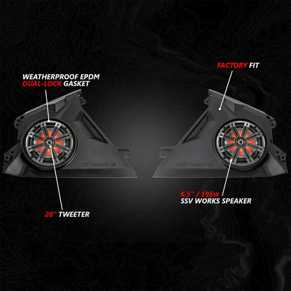 Can Am Maverick R Phase 6 K-Spec 1650 Watt 6 Speaker System with 8" Horns