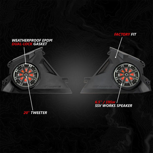 Can Am Maverick R Phase 6 K-Spec 1650 Watt 6 Speaker System with 8" Horns