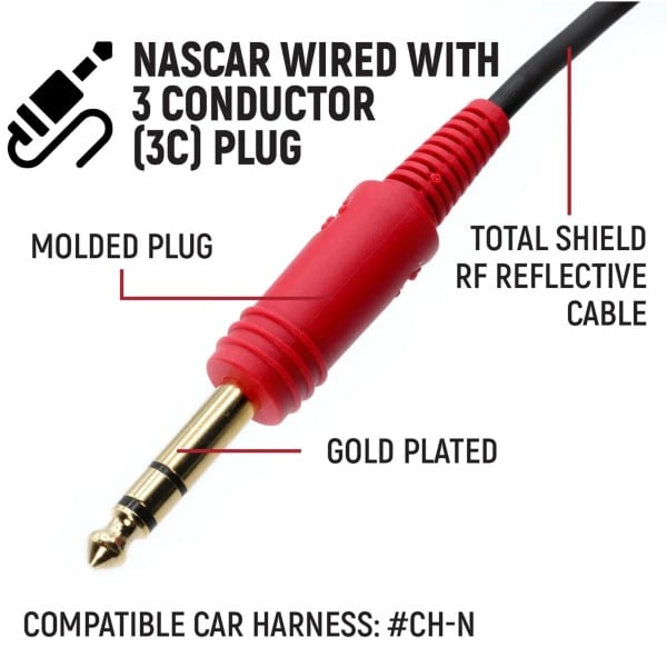 Rugged Radios NASCAR 3C Wired Open Face Helmet Kit with M102 Military Mic