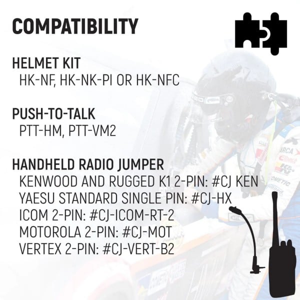 Rugged Radios NASCAR 3-Conductor 3C Circle Track Road Race Car Harness