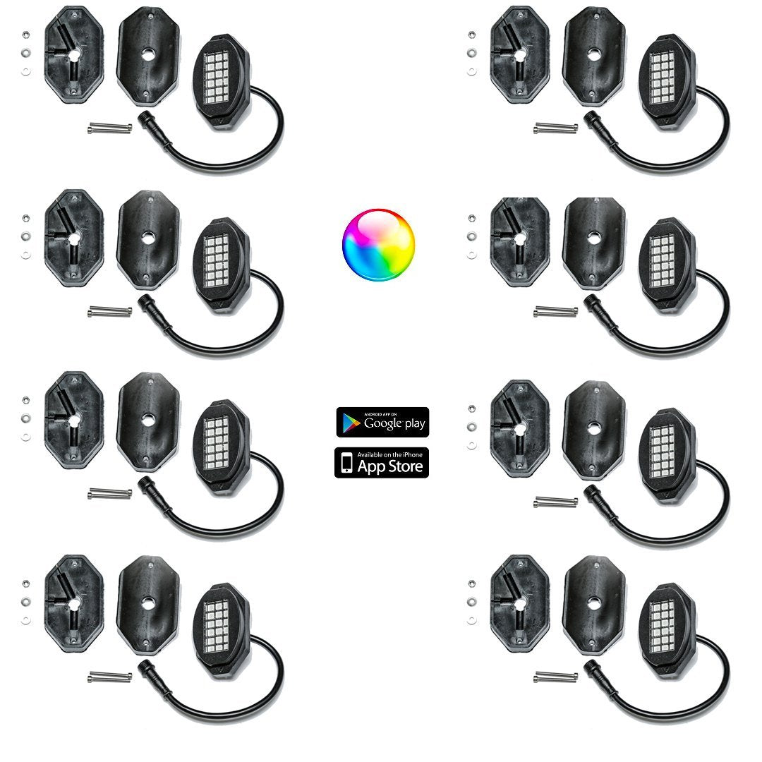 5150 Whips 187 Style Rock Lights W/Control Harness