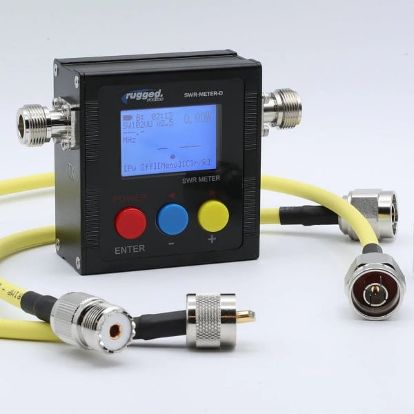 Rugged Radios SWR UHF &amp; VHF Antenna Power Meter with Cables
