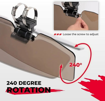 Kemimoto Universal Tinted Sun Visor Sun Shade For 1.5”-2” Roll Bars