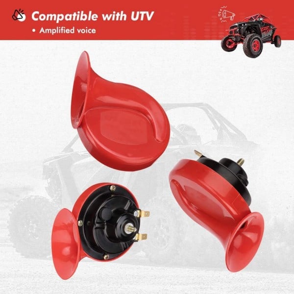 Kemimoto UTV Universal Horn Kit with Rocker Switch 12V
