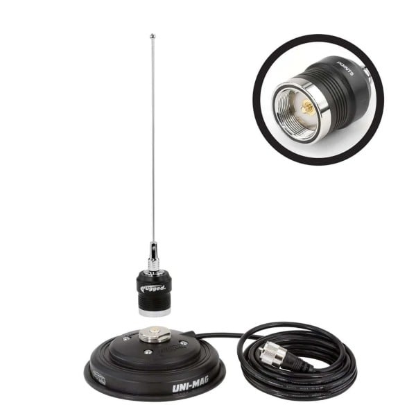 Rugged Radios GMRS / UHF No Ground Plane (NGP) Whip Antenna Kit with Magnetic Mount