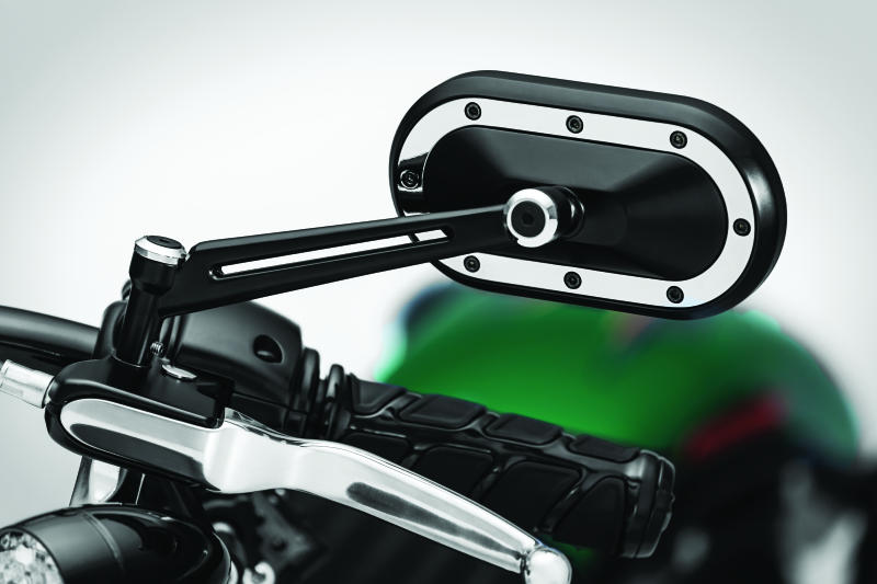 Kuryakyn Heavy Industry Mirrors Satin Black & Chrome – Part #1766 for Harley-Davidson and Powersports Vehicles