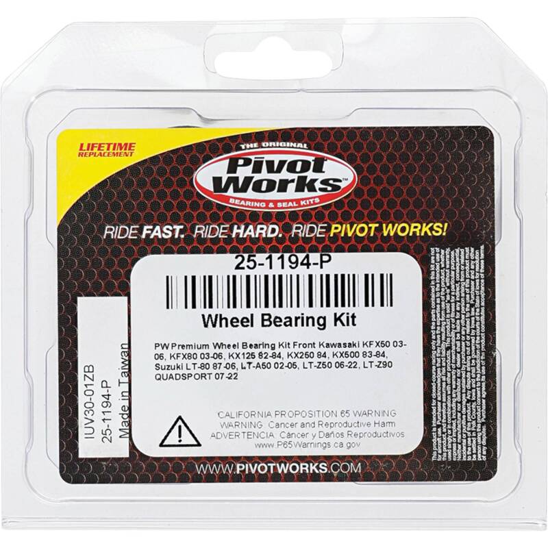 Pivot Works Premium Wheel Bearing Kit for Kawasaki KX and KFX Models – Part #25-1194-P