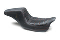 Mustang Motorcycle Squareback One-Piece Seat for Harley-Davidson Touring 2008-2021 – Black with Red Stitching, Part #75239AB