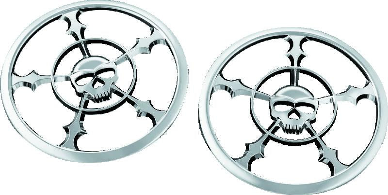 Kuryakyn Zombie Speaker Grill 14-Up Touring Chrome for Harley-Davidson