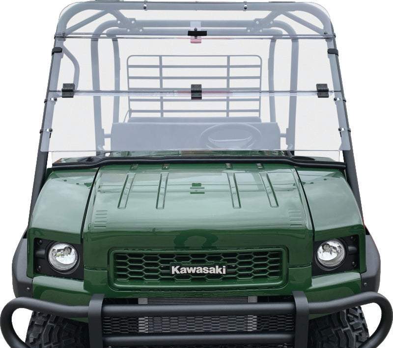 QuadBoss Folding Windshield for Kawasaki KAF620 Mule 4010 4x4 – Adjustable Polycarbonate PowerSports Windshield