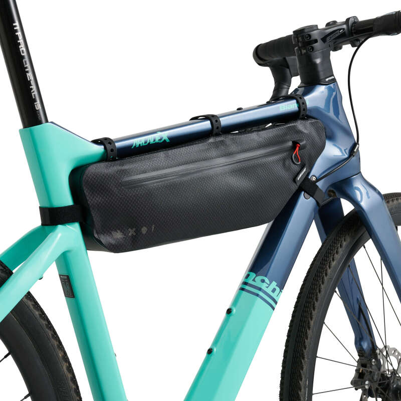 USWE Large Frame Bag - Black | Secure Bicycle Luggage for Bikepacking and Powersports