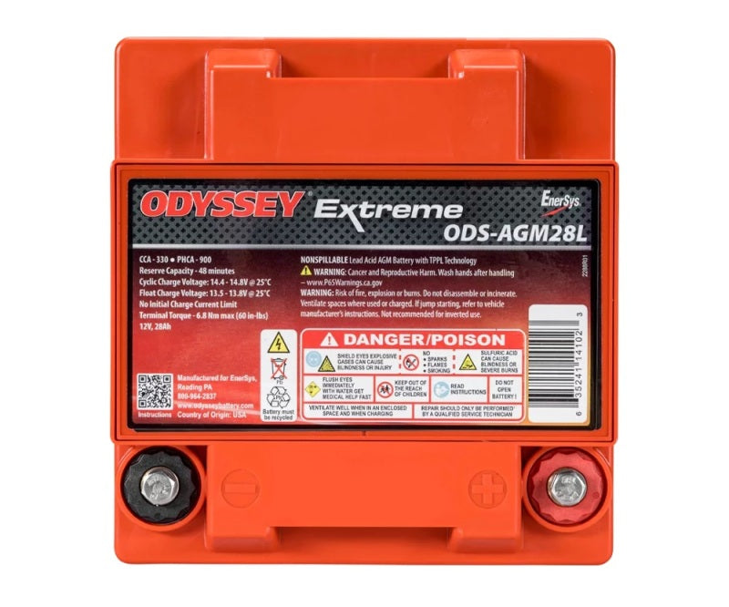 Odyssey Battery Powersport Extreme AGM Battery (Part #: ODS-AGM28L)