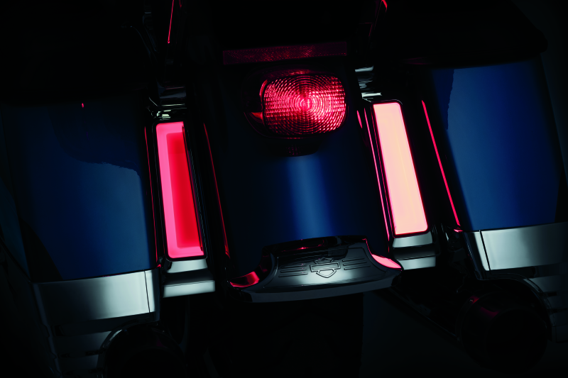 Kuryakyn Tracer LED Inserts for Saddlebag Supports Chrome – Compatible with Harley Davidson Touring Models