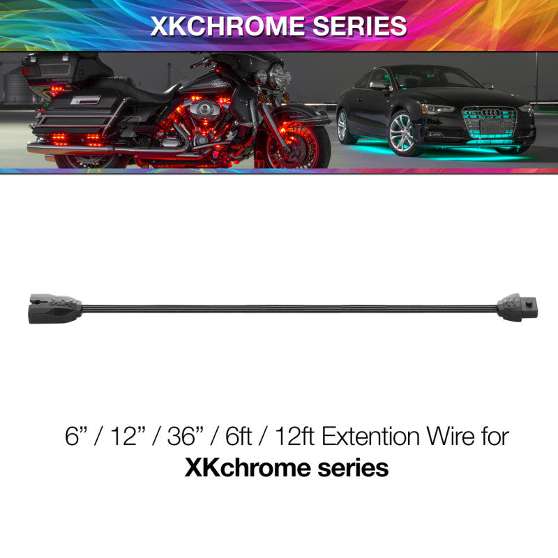 XKGLOW 6 Inch 4-Pin Extension Wire for XKchrome & 7 Color Series