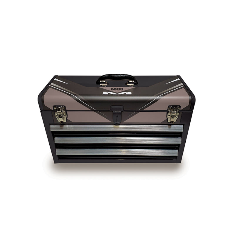 Matrix Concepts M81 Worx Box - Black and Grey Portable Steel Lockable Tool Chest with Drawers
