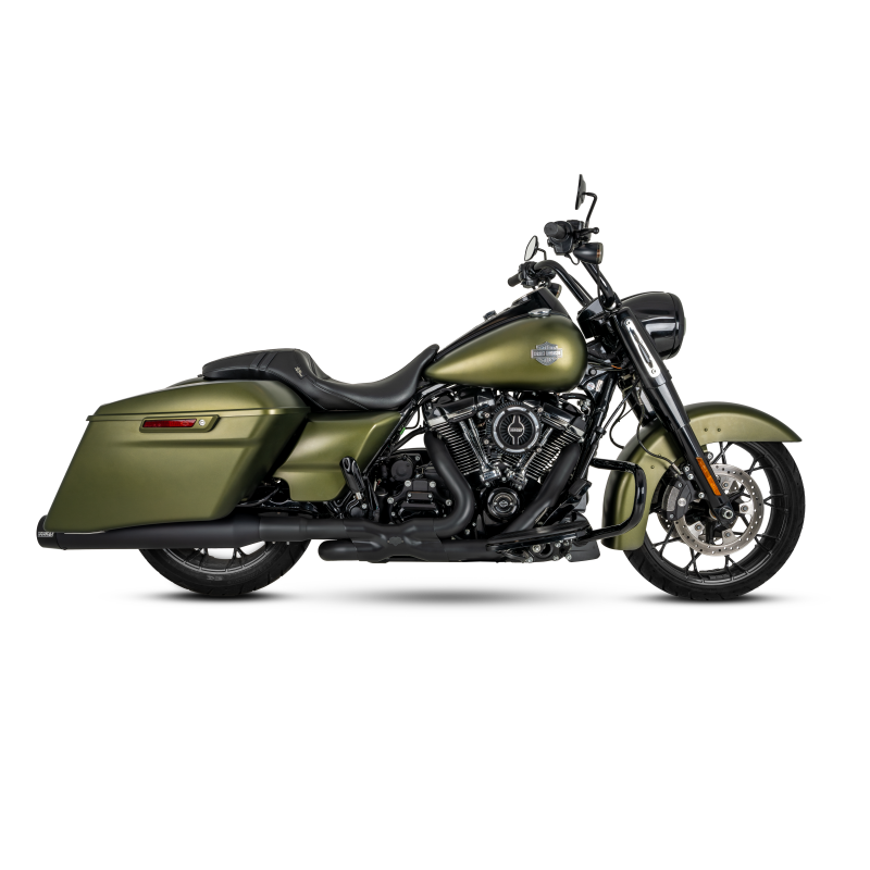 Vance & Hines Blackbird 450 Slip-On Exhaust for Harley Touring Models with Black Contrast End Caps
