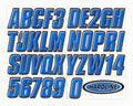Hardline Boat Lettering Registration Kit 3 in. - 800 Blue/Black for Marine Vessels