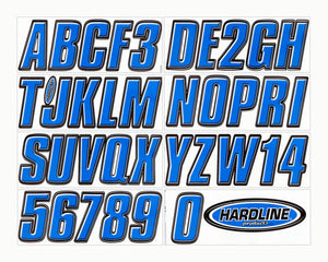 Hardline Boat Lettering Registration Kit 3 in. - 800 Blue/Black for Marine Vessels