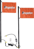 DragonFire Racing 4ft Spiral LED Light Whips - Black Pair with Programmable Dance Patterns