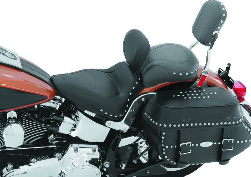Mustang Motorcycle Sport Touring Two-Piece Seat for Suzuki VZ1600 Marauder and Kawasaki Vulcan 1500-1600 - Black (Part #75851)