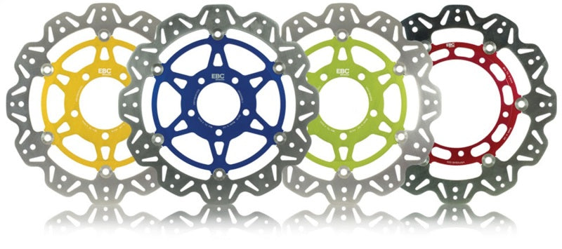 EBC Powersports VEE-Series Sport Bike Rotor for Kawasaki ZX-6R 2013-2017, Green Hub – Front Left/Right