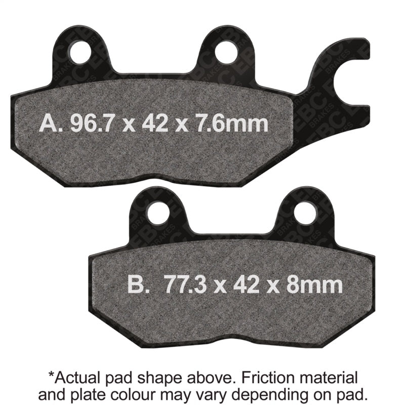 EBC Powersports FA215 Organic Front Right Brake Pads for Triumph Hinckley Tiger 885cc (1992-1997)