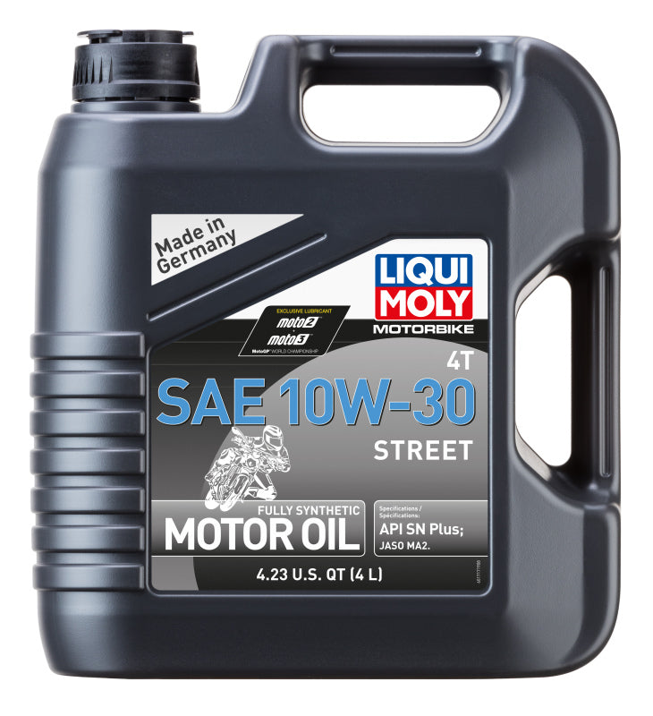 LIQUI MOLY 4L Motorbike 4T SAE 10W30 Street Synthetic Engine Oil for Powersports