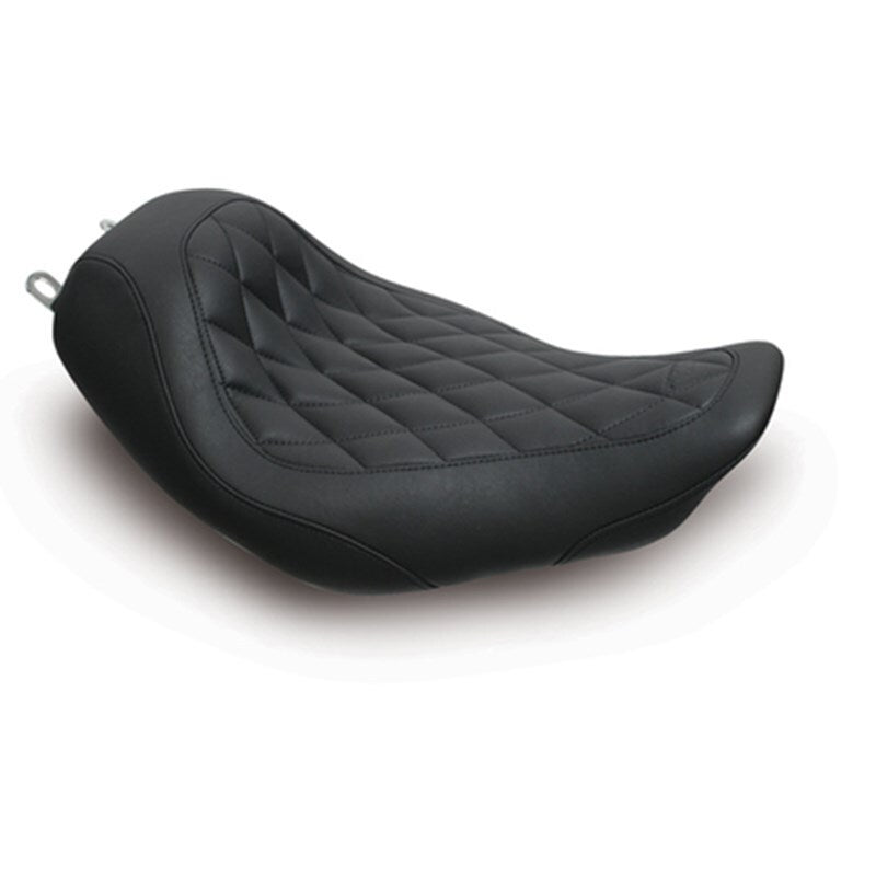 Mustang Motorcycle Wide Tripper Solo Seat with Diamond Stitch for Harley Davidson 2002-2007 Models