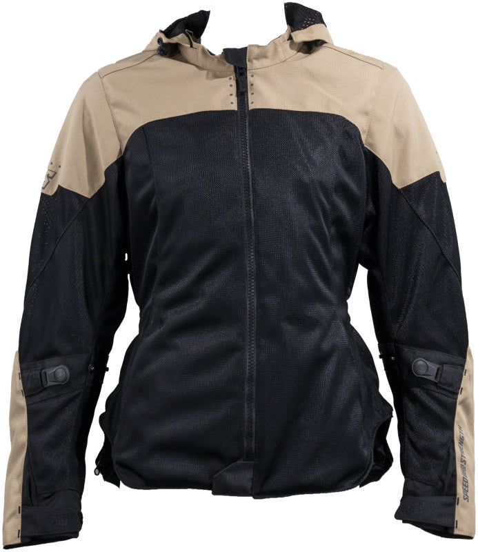 Speed and Strength Starstruck Mesh Motorcycle Jacket for Women – Trench Tan/Black, Size XS