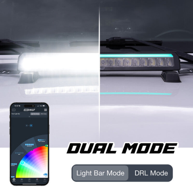 XKGLOW XKmax 10-inch Offroad LED Light Bar with RGBW Chasing DRL and App Control