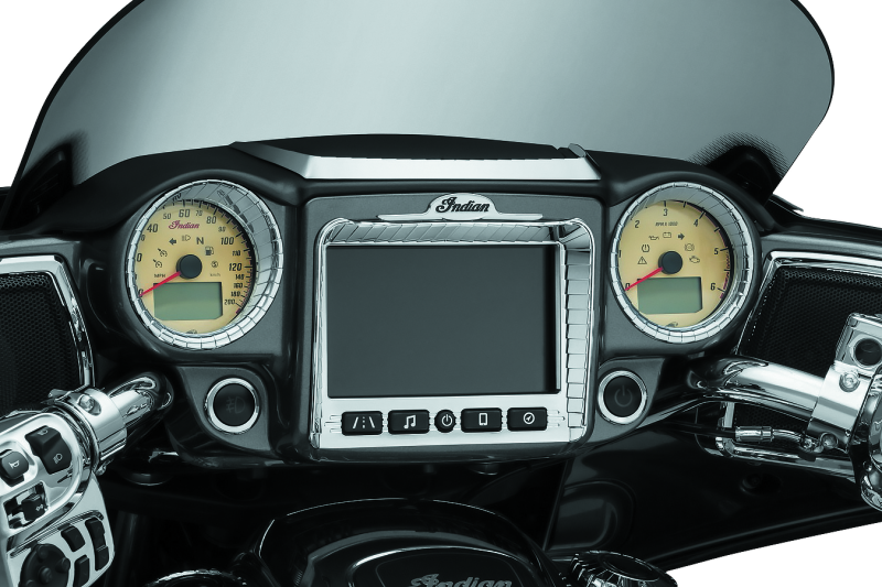 Kuryakyn Stereo Accent Chrome for Indian Motorcycle Ride Command Panel - Part #5198