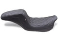 Mustang Motorcycle 08-24 HD FL Touring Double Diamond Squareback 1-Piece Seat with Grey Stitching