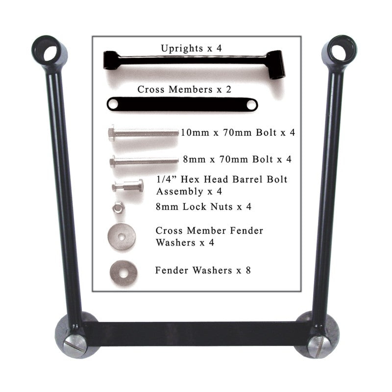 Willie & Max Universal Saddlebag Hard Mount Steel Kit - Black (Part #58633-00)