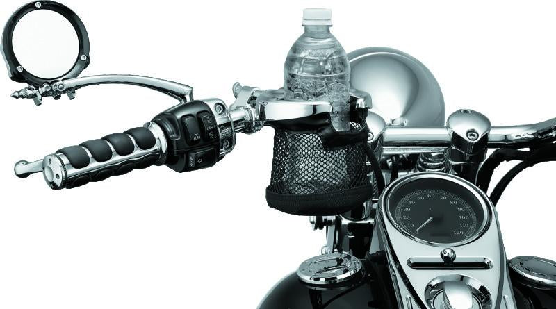 Kuryakyn Drink Holder with Mesh Basket 1 Inch Clamp Chrome for Powersports Vehicles