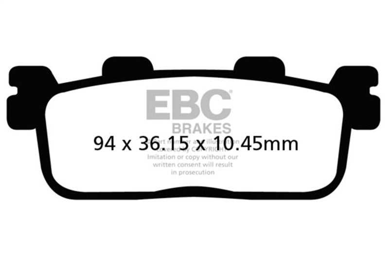 EBC Powersports SFA607 Organic Brake Pads for Kymco Street People GT 200i - Rear Left/Right