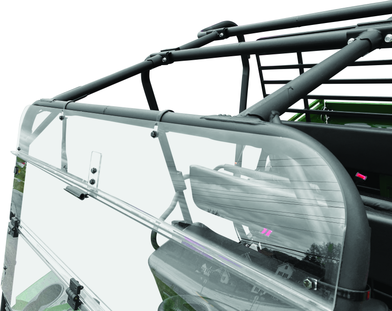 QuadBoss Folding Windshield for Kawasaki KAF620 Mule 4010 4x4 – Adjustable Polycarbonate PowerSports Windshield