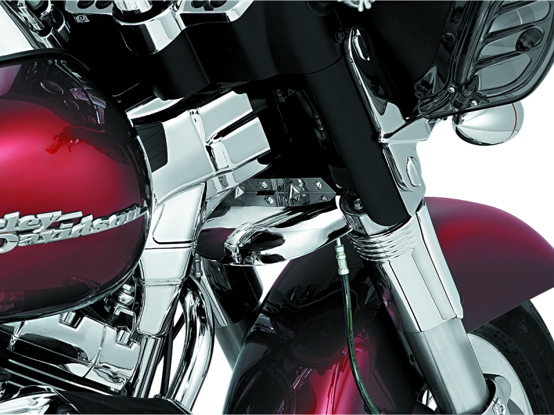 Kuryakyn Lower Tree Wind Deflector for Harley-Davidson Touring Models (1980-2013) with Chrome Finish