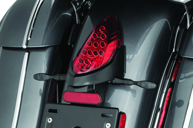 Kuryakyn Rear Turn Signal & License Plate Mount for Indian Motorcycles - Black (Part #3129)
