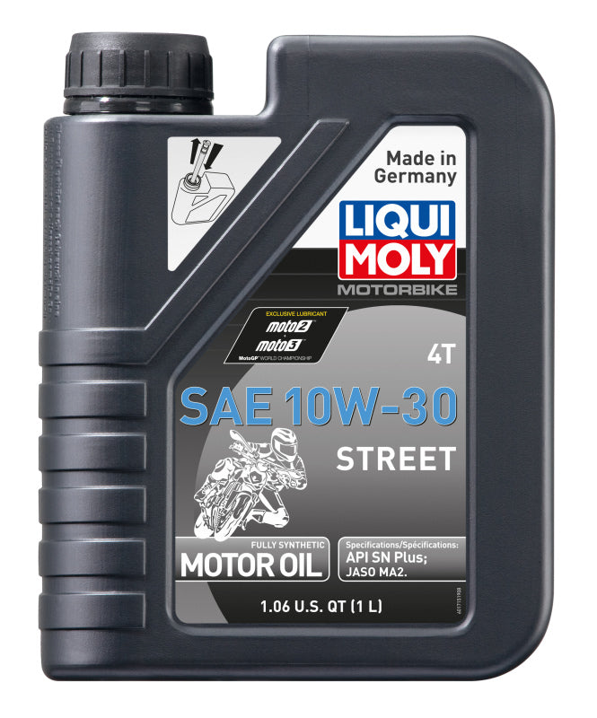 LIQUI MOLY 1L Motorbike 4T SAE 10W30 Street Synthetic Engine Oil for Powersports Vehicles