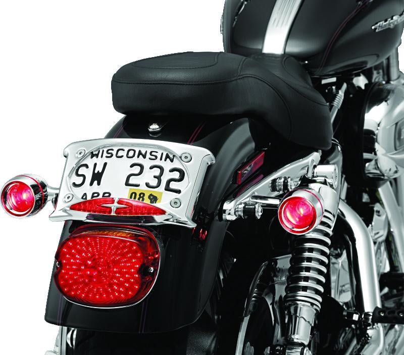 Kuryakyn Deep Dish Bezel with Red Lens for Harley-Davidson Bullet Turn Signals (Part Number 2109)
