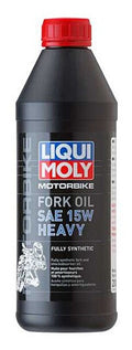 LIQUI MOLY 1L Motorbike Fork Oil SAE 15W Heavy – High-Viscosity Shock Absorber Oil for Powersports Vehicles