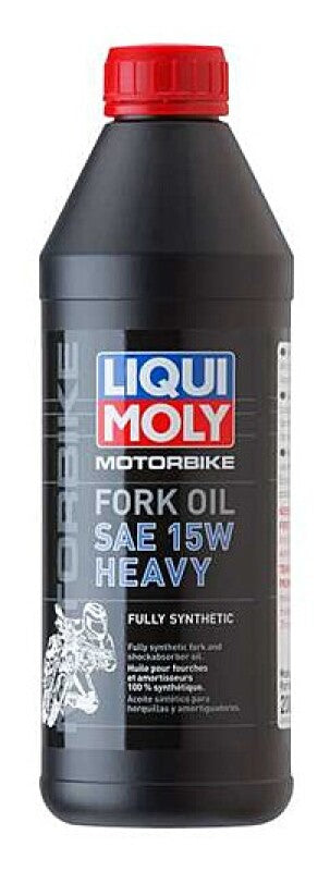 LIQUI MOLY 1L Motorbike Fork Oil SAE 15W Heavy – High-Viscosity Shock Absorber Oil for Powersports Vehicles