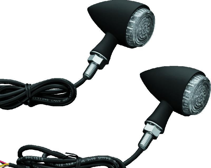Kuryakyn Torpedo Indicator LED Amber/Red Lights Rear Run-Turn-Brake Matte Black Part 2509