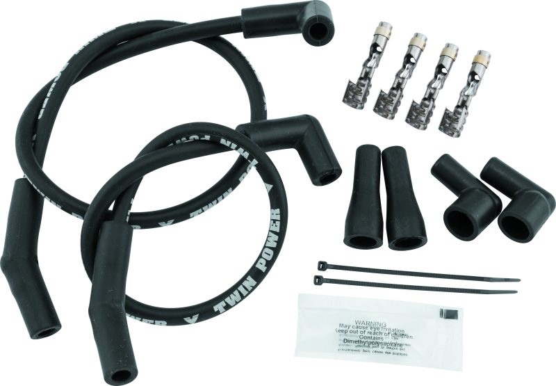 Twin Power Universal Custom Fit Black Ignition Wire Set for V-Twin Motorcycles