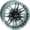 QuadBoss Stryker 14x7 Aluminum Wheel with 4x110 Bolt Pattern and Gunmetal Finish