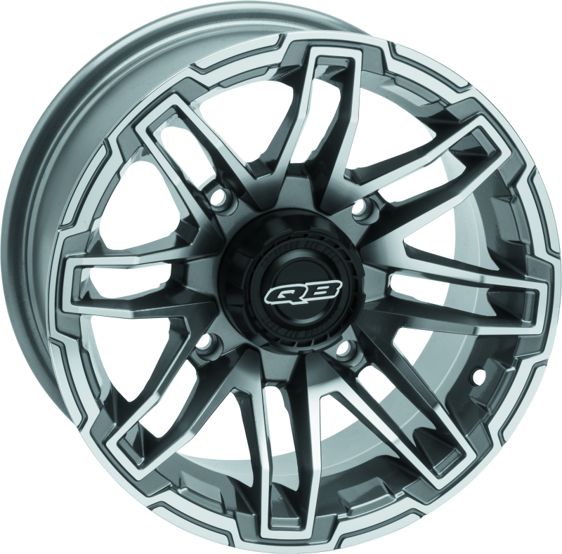 QuadBoss Stryker 14x7 Aluminum Wheel with 4x110 Bolt Pattern and Gunmetal Finish