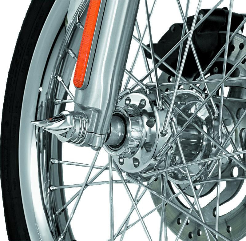 Kuryakyn Twisted Axle Caps Chrome for Harley Davidson Sportster and XL Models